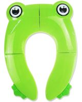 Child's Folding Potty Seat Toad travel folding plastic toilet seat potty training pad with cover Frog Green 35X30 cm