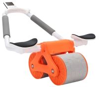 Автоматический ролик тренажер Healthy Abdomen Wheel DL-431 для пресса живота с отскоком и поддержкой локтя с дисплеем, Колесико с ковриком AND438