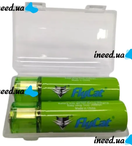 Аккумуляторные перезаряжаемые батарейки USB АА FlyCat 1.5V 1500 mAh 2шт, Пальчиковые аккумуляторы батарейка 1500 мАч зарядка от юсб в кейсе Зеленые