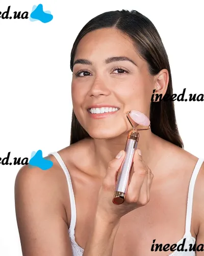 Вибромассажер роллер для лица Flawless Contour массажный ролик с двумя насадками на батарейках, электрический массажер для массажа, ролик-массажер