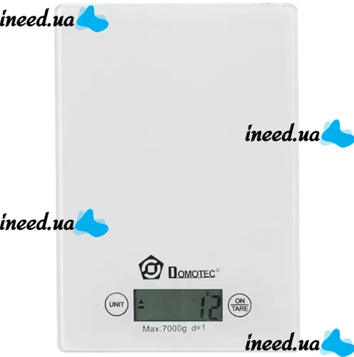 Кухонные электронные весы Domotec MS-912 от 1 гр до 7 кг, Прямоугольные сенсорные весы MX-402 с плоской платформой для взвешивания продуктов Белые
