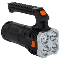 Cordless Handheld Flashlight X-Balog LF-S09 LED Portable Camping Flashlight, Portable Camping Spotlight with USB Black