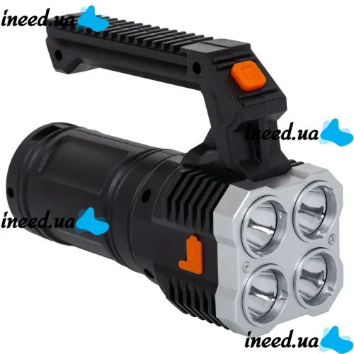 Cordless Handheld Flashlight X-Balog LF-S09 LED Portable Camping Flashlight, Portable Camping Spotlight with USB Black