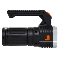 Cordless Handheld Flashlight X-Balog LF-S09 LED Portable Camping Flashlight, Portable Camping Spotlight with USB Black