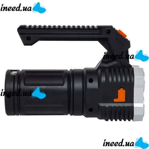 Cordless Handheld Flashlight X-Balog LF-S09 LED Portable Camping Flashlight, Portable Camping Spotlight with USB Black