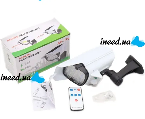 Уличный светодиодный фонарь муляж в виде камеры Solar Light JLP-2177 с датчиком движения на солнечной батарее Мини камера обманка лампа с пультом ДУ