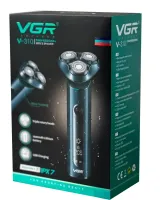 Мужская аккумуляторная электробритва VGR V-310 для влажного и сухого бритья, Беспроводная водонепроницаемая бритва с тремя плавающими головками IPX7