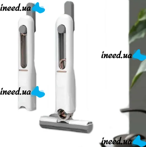 Multifunctional Mini Mop Mini Mop LY-305 with Auto Spin for Window Cleaning and Dust Removal, Mini Mop for Home with Additional Sponges White