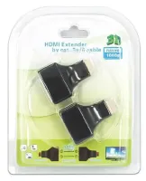 Одноканальный пассивный двойной переходник удлинитель HDMI сигнала - 2xRJ45 адаптер Voltronic по UTP кабелю по двум витым парам до 30м 1080P Черный