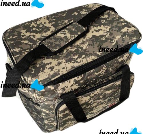Туристическая термосумка Cooling Bag на 32 литра для продуктов напитков, Походный термо бокс холодильник 38x25x33см на плечо для пикника Пиксельный