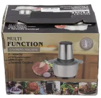 Электрический измельчитель мясорубка Cooking Молния ZP-051 600W с двухъярусным лезвием Металлический кухонный блендер мини комбайн с чашей 2л BT-7019