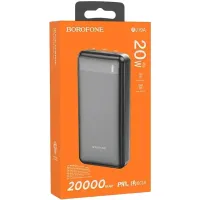 Внешний аккумулятор повербанк Power Bank Borofone BJ19A 20000mAh PD20W+QC3.0 с быстрой зарядкой, Портативное зарядное устройство батарея 2 выхода