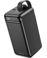 Внешний аккумулятор Borofone Power Bank BJ14D 50000mAh Black на 2 USB 22.5W и USB-C 20W, УМБ Повербанк батарея с ремешком для зарядки телефона Черный