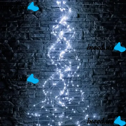 Внутренняя светодиодная гирлянда Конский хвост 200LED диодов 2 м 10 нитей Холодный белый для дома роса 10 струн по 2 метра USB Холодная белая