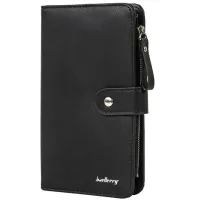 Женский кошелек клатч Baellerry Miracle JC224 Black с отделением для телефона на кнопке, Женское портмоне на 17 отделений для купюр и монет Черный