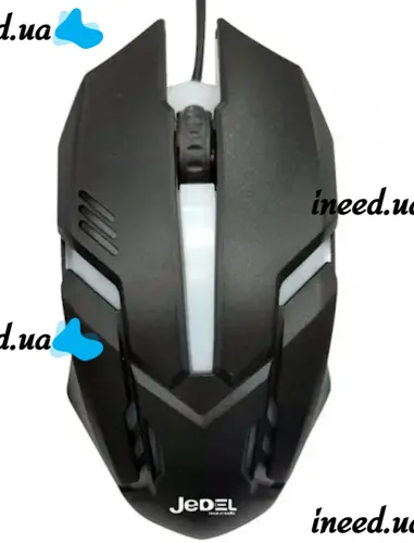 Игровая проводная компьютерная мышка Jedel M66 с RGB подсветкой для компьютера и ноутбука, Геймерская USB мышь 1000DPI для ПК 95543 Черная