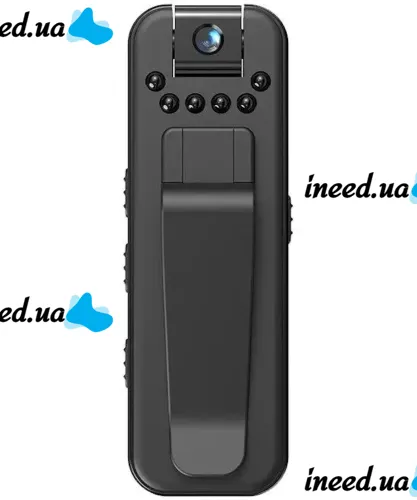 Нагрудная боди камера видеонаблюдения Wi-fi Jozuze L7 с поворотным объективом 1080p и датчиком движения, Видеокамера с диктофоном MD13 90° Черная