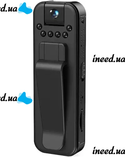 Нагрудная боди камера видеонаблюдения Wi-fi Jozuze L7 с поворотным объективом 1080p и датчиком движения, Видеокамера с диктофоном MD13 90° Черная