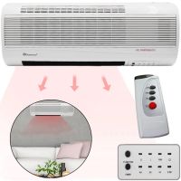 Настенный электрический тепловентилятор Domotec MS-5961 с пультом 2000W Керамический обогреватель на стену Тепловая завеса Домотек MS 5961 с таймером