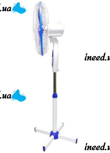 Напольный вентилятор WimpeX WX-1611 40 см stand fan 16" 100W с регулировкой высоты, Бесшумный вентилятор Вимпекс 100Вт на пол 3 скорости Белый