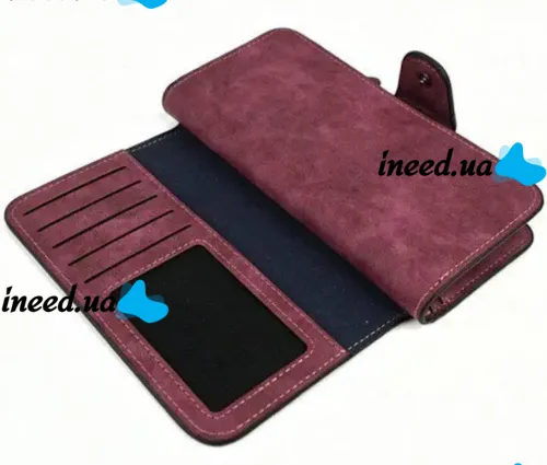 Женский замшевый кошелек Baellerry Forever N2345 Dark Red женское мини портмоне на 10 отделений для хранения купюр и мелочи Темно красный