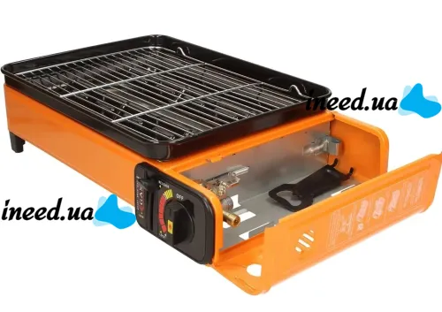 Настольная газовая гриль плита Blue Shield BDZ-290A 2200W на 1 конфорку, Одноконфорочная плитка барбекю с автоматическим пьезоподжигом и шампурами