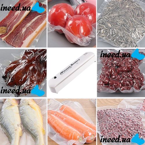 Вакуумный упаковщик пакетов New Vacuum Sealer автоматический вакууматор, бытовой аппарат вакуумайзер для упаковки и хранения еды, продуктов Белый