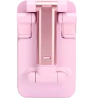 Настольная подставка держатель с зеркалом Folding desktop phone stand PD-C06 для телефона планшета, Складной трансформер для смартфона AND196 Розовый