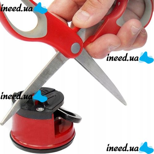 Точилка для ножей Knife Sharpener with Suction Pad механическая ножеточка профессиональный пластиковый станок для заточки кухонных ножниц на присоске