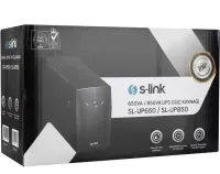 Аварийный бесперебойник ИБП S-Link SL-UP650 650VA 390w на 2 розетки Источник бесперебойного питания 7Ah для защиты от нестабильного электропитания