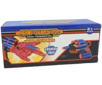 Дитяча іграшка рукавичка бластер Людина павук Spider man gloves з 10 м'якими кулями, Іграшкова зброя пістолет Спайдер мен на руку з барабаном