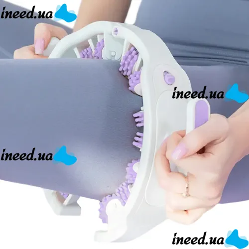 Антицеллюлитный круглый ролик массажер 360° Circural Roller SBJ-2303 для талии и ягодиц W3 кольцевой роллер для массажа тела Белый с фиолетовым
