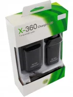 Зарядное устройство Microsoft Play Charge Kit Xbox 360 4в1 с двумя аккумуляторами 4800mAh, Зарядный комплект для джойстиков 2 аккумулятора + адаптер