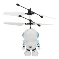 Летающий робот Robot Flying Aircraft VIATOYS PC520 летит за рукой, Индукционная летающая USB игрушка с сенсорным управлением от руки и подсветкой