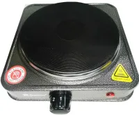 Настольная электрическая плита Domotec MS-5811 на 1 чугунную конфорку диск, Одноконфорочная электроплита 1500W с термостатом на 5 положений Серая