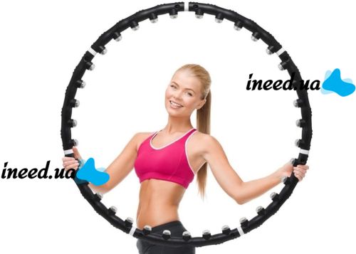 Спортивный массажный обруч Hula Hoop (Хула хуп) Professional Massaging Exerciser, утяжеленный с магнитами хулахуп для похудения разборной Хула-хуп