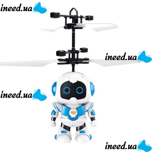 Летающий робот Robot Flying Aircraft VIATOYS PC520 летит за рукой, Индукционная летающая USB игрушка с сенсорным управлением от руки и подсветкой