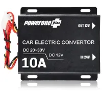 Автомобильный понижающий инвертор PowerOne Plus DC/DC 24v-12v 10A 120W, Авто преобразователь напряжения GS-10A 24В-12В постоянного тока Автоинвертор