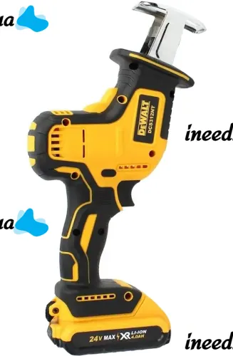 Аккумуляторная сабельная пила DeWalt DCS312NT 24V 2 аккумулятора и 4 пилы для резки металла дерева, Электропила лобзик с набором полотен в кейсе