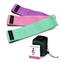 Тканевые эластичные фитнес резинки Luting Hip Resistance Bands 3 шт + мешочек для пилатеса, Набор резинок для фитнеса Эластичная лента эспандер для пилатеса