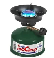 Походная газовая горелка Iksa MoCamp 203 Green с пьезоподжигом, Портативная мини плита для приготовления еды, Баллон для пикника и кемпинга Зеленая