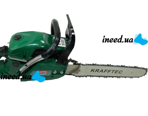 Бензиновая цепная пила Krafftec КRА-5800 7 л.с шина 45 см для обрезки деревьев и распила дров, Бензопила Adeytos 18" дюймов 58см3 Зеленая