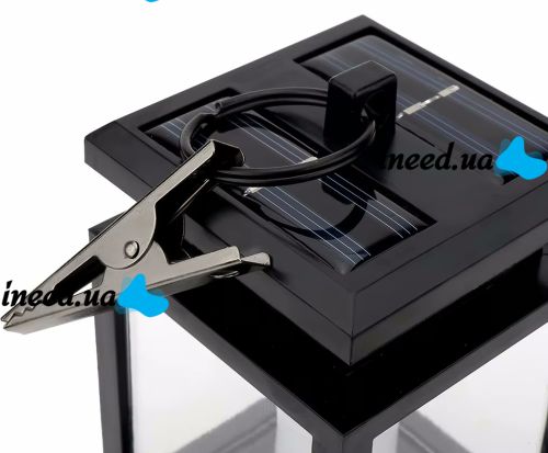 Уличный садовый подвесной светильник фонарь UniSolar NF101 30LED с солнечной панелью и прищепкой, Водонепроницаемый прожектор Solar AND HA-80 Черный