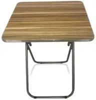 Туристический раскладной квадратный стол Square Folding Table 60х60х70 см для пикника, Складной алюминиевый столик МДФ для кемпинга Коричневый