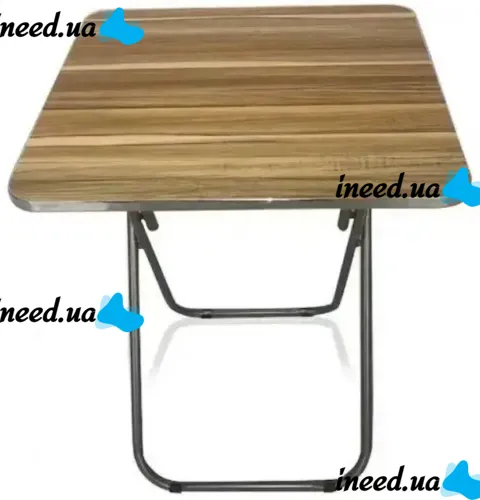 Туристический раскладной квадратный стол Square Folding Table 60х60х70 см для пикника, Складной алюминиевый столик МДФ для кемпинга Коричневый
