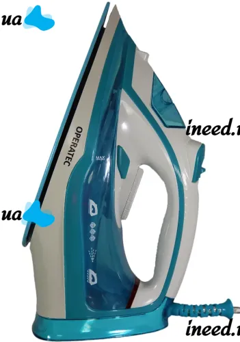 Manual steam iron Operatec OP-1003 2200W with ceramic sole steam regulator for ironing clothes OP1003 with steam from the mains 2200W Blue