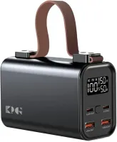 Портативное зарядное устройство Power Bank KP KG-300 30000 mAh 100W с фонариком, Внешний аккумулятор повербанк 30000мАч USB Type-C с ручкой Черный