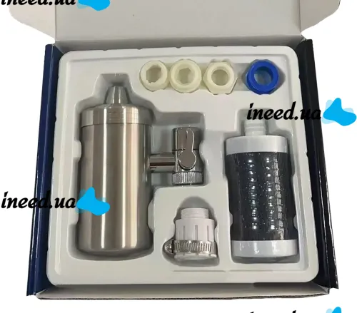 Проточный фильтр насадка на кран из нержавеющей стали Water Purifier ZSF-080 для очистки воды, Водяной фильтр для воды под кран 687-1 Серебристый