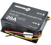 Автомобильный понижающий инвертор PowerOne Plus DC/DC 24v-12v 20A, Авто преобразователь напряжения GS-D20A 24В-12В постоянного тока, Автоинвертор