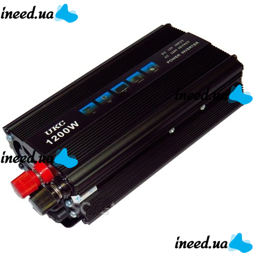 Автомобильный инвертор UKC SSK 1200W преобразователь напряжения, 12В 220В 1200Вт